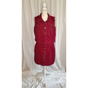 Vtg Faded Glory Corduroy Vest And Skirt SET Wide Wale Juniors XL 90s Y2K Preppy